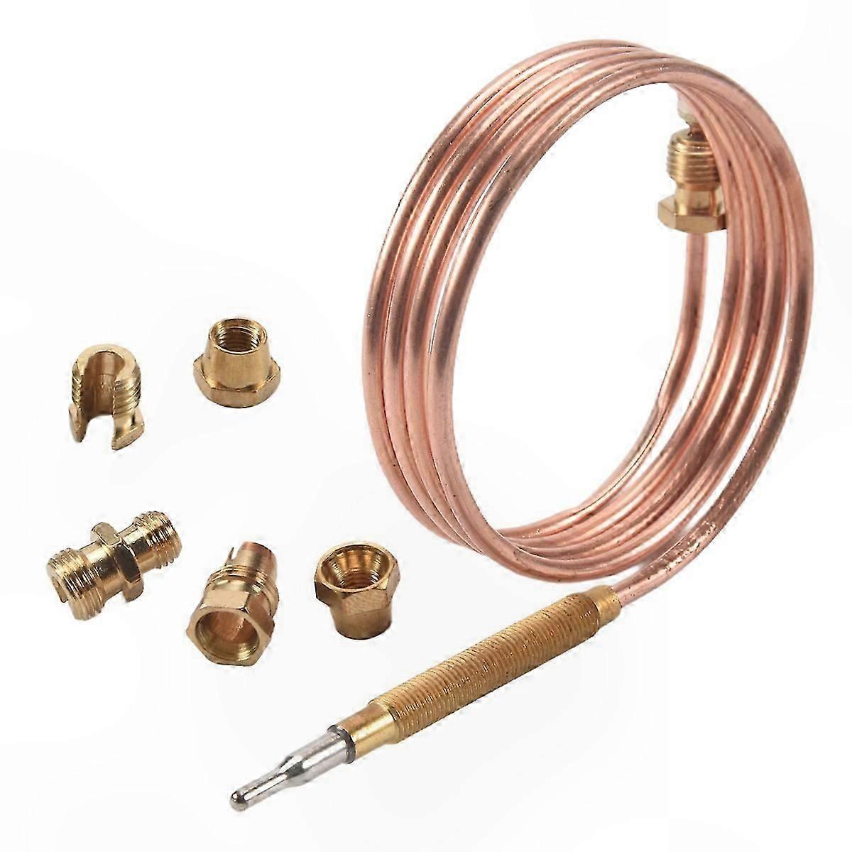 Universal Gas Stove Thermocouple with 5 Nuts for Heating Gas Burner Replacement