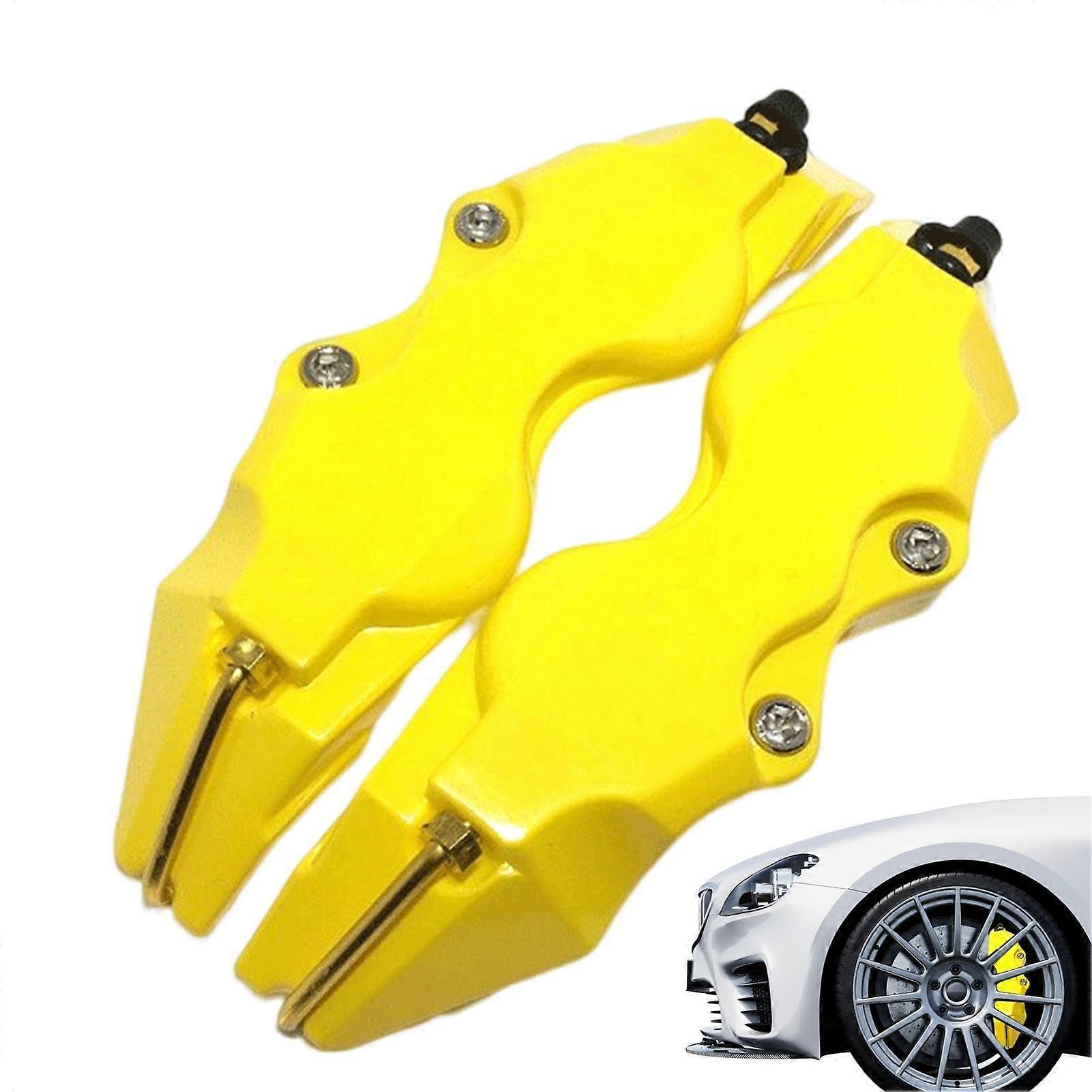 Brake Guard Three-Dimensional Sturdy Brake Cover, Decorative Caliper Covers Set, Yellow L Size, For Modification Tool