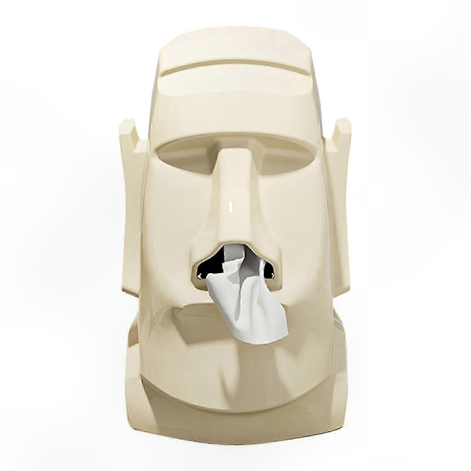 3-in-1-Taschentuchbox mit Moai-Statue in Form einer Osterinsel, Kopfhörerhalter, Sonnenbrillenhalter 2025