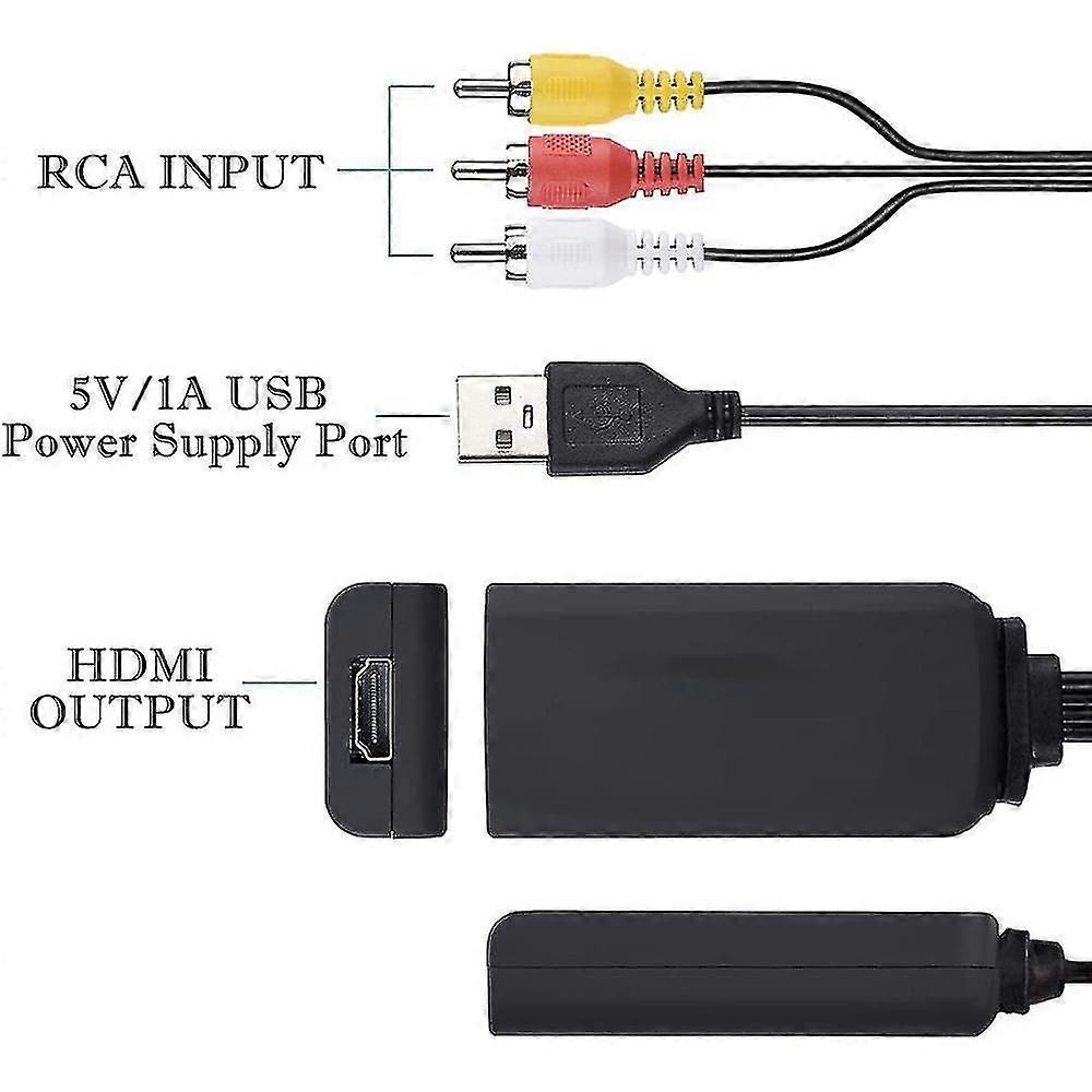 Cable Hdmi a Rca Convertidor Hdmi a Rca Av 3rca Cvbs