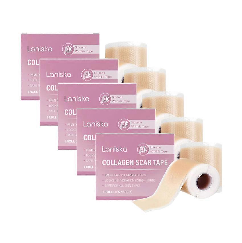 1-5x Silicone Scar Treatment Tape With Collagen and Tea Tree Oil, Lock In Hydration For 8+ Hours Instant Plumping Effect For All Skin Types