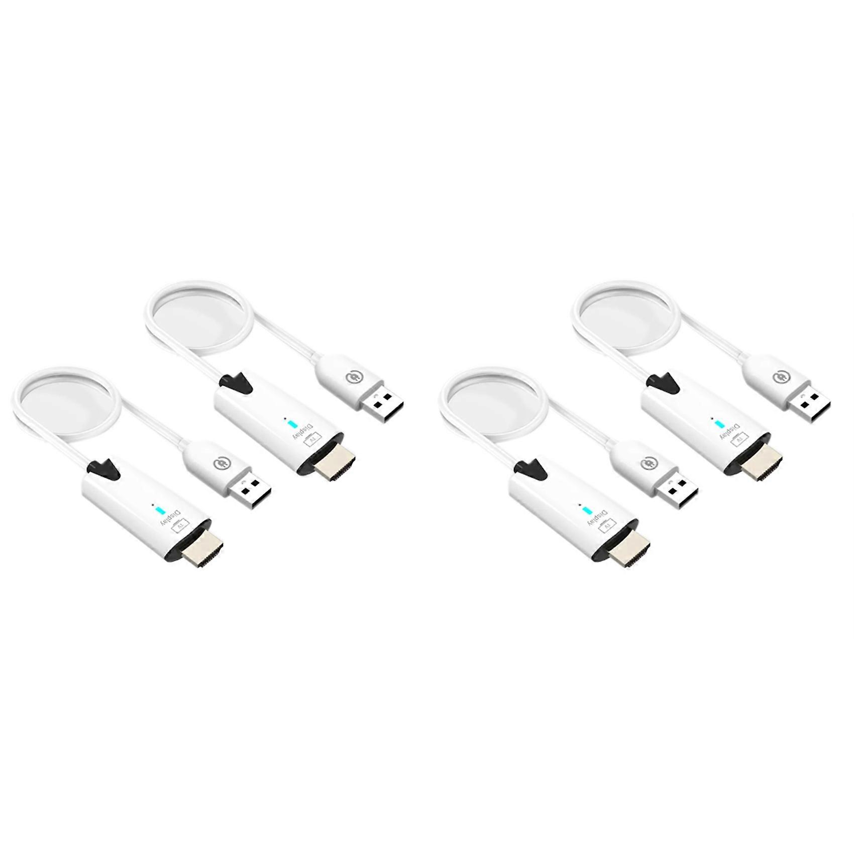 2X 5G 30M Wireless HDMI-Compatible Extender Cable Audio Video Transmitter&Receiver Display Adapter for Camera PC(White)