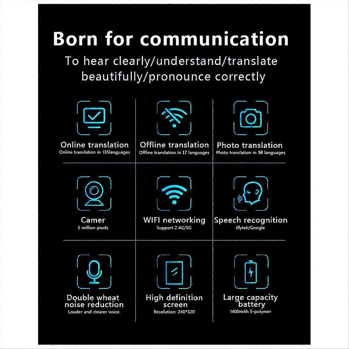 T17 AI Real-Time Voice Translator Takes Pictures Touch Screen