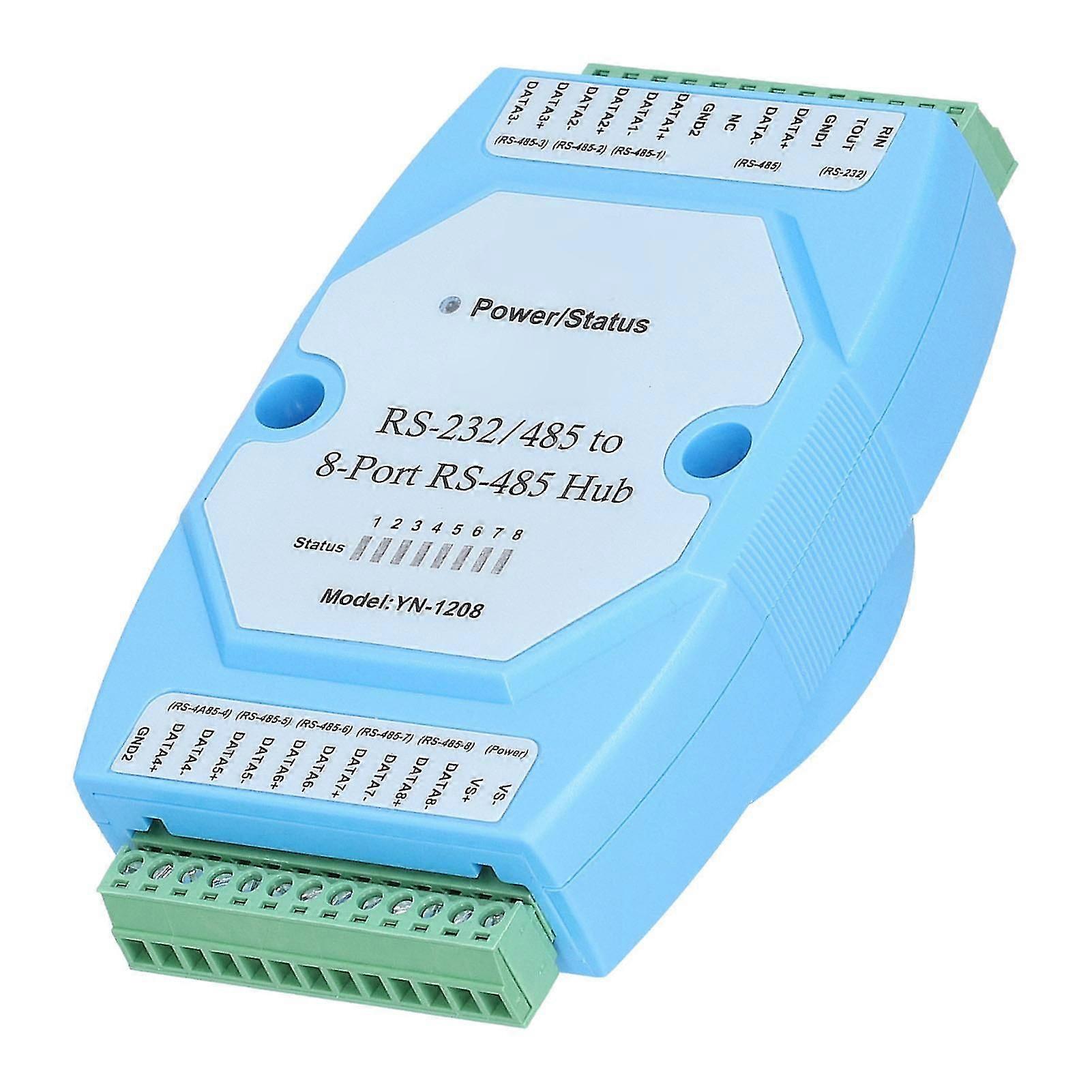 OptoIsolated RS485 Hub with 8 Ports compatible with High-Speed Transmission and Anti-Interference DC9-24V Repeater
