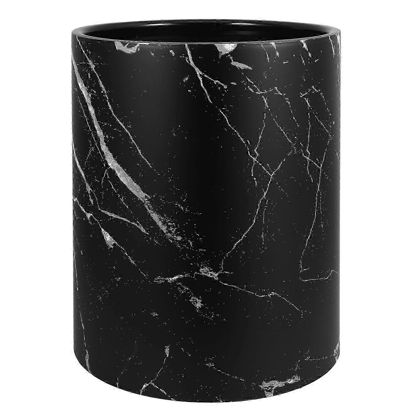 2025 Garbage Bin Marble Pattern Wastebasket Plastic Trash Bin Bathroom Kitchen Trash Can