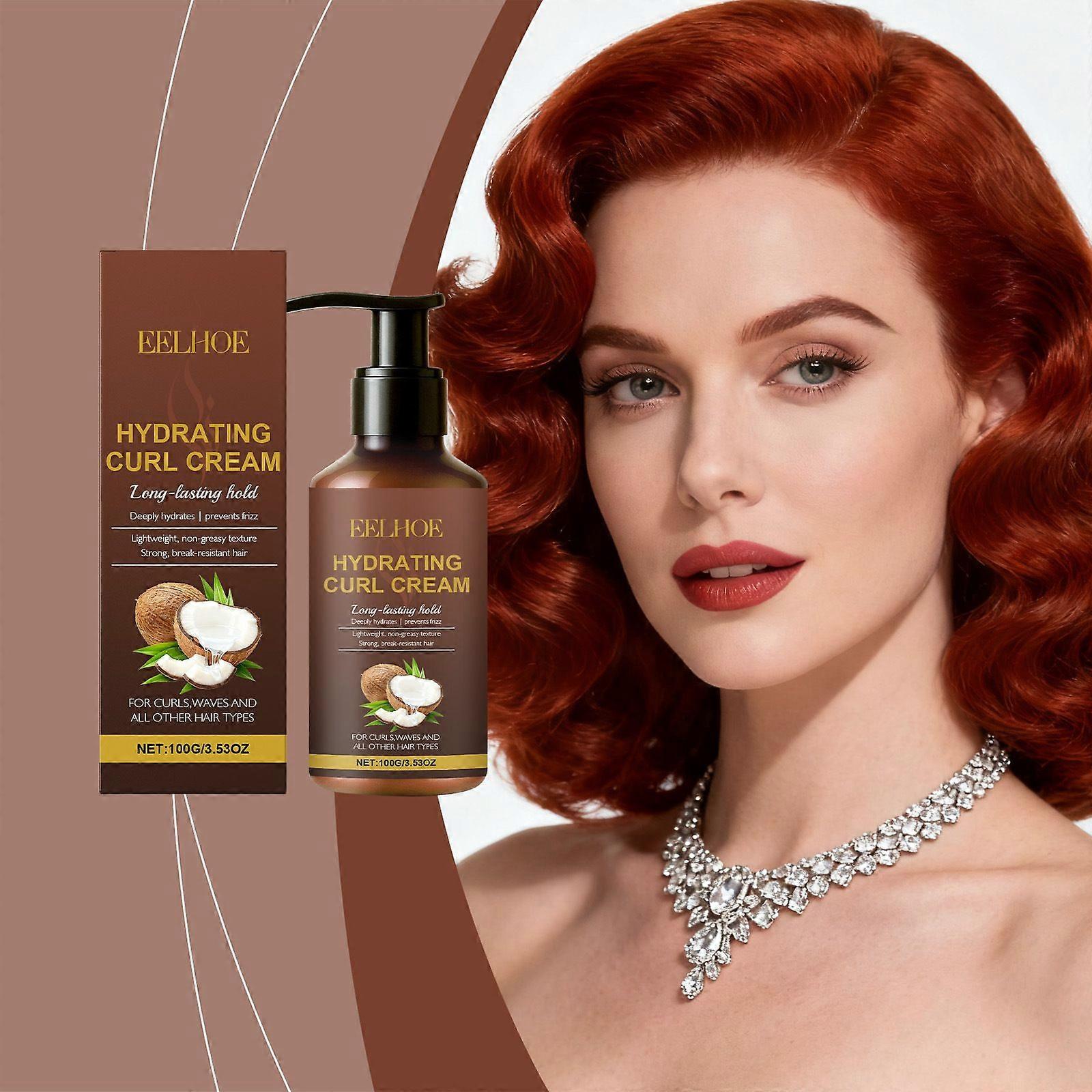 unbrand Curl Activator Curl Styling Cream with Coconut Oil and Shea Butter Moisturizing and Repairin