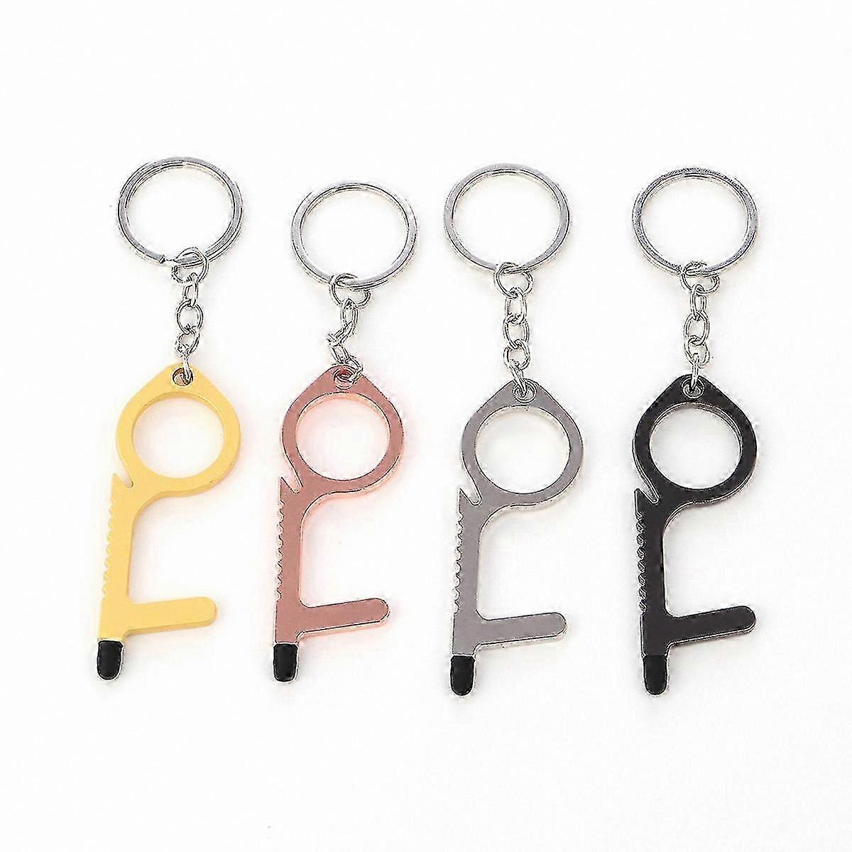 Hygiene Hook Keychain, Non-Contact Door Opener Tool (Pack of 4)