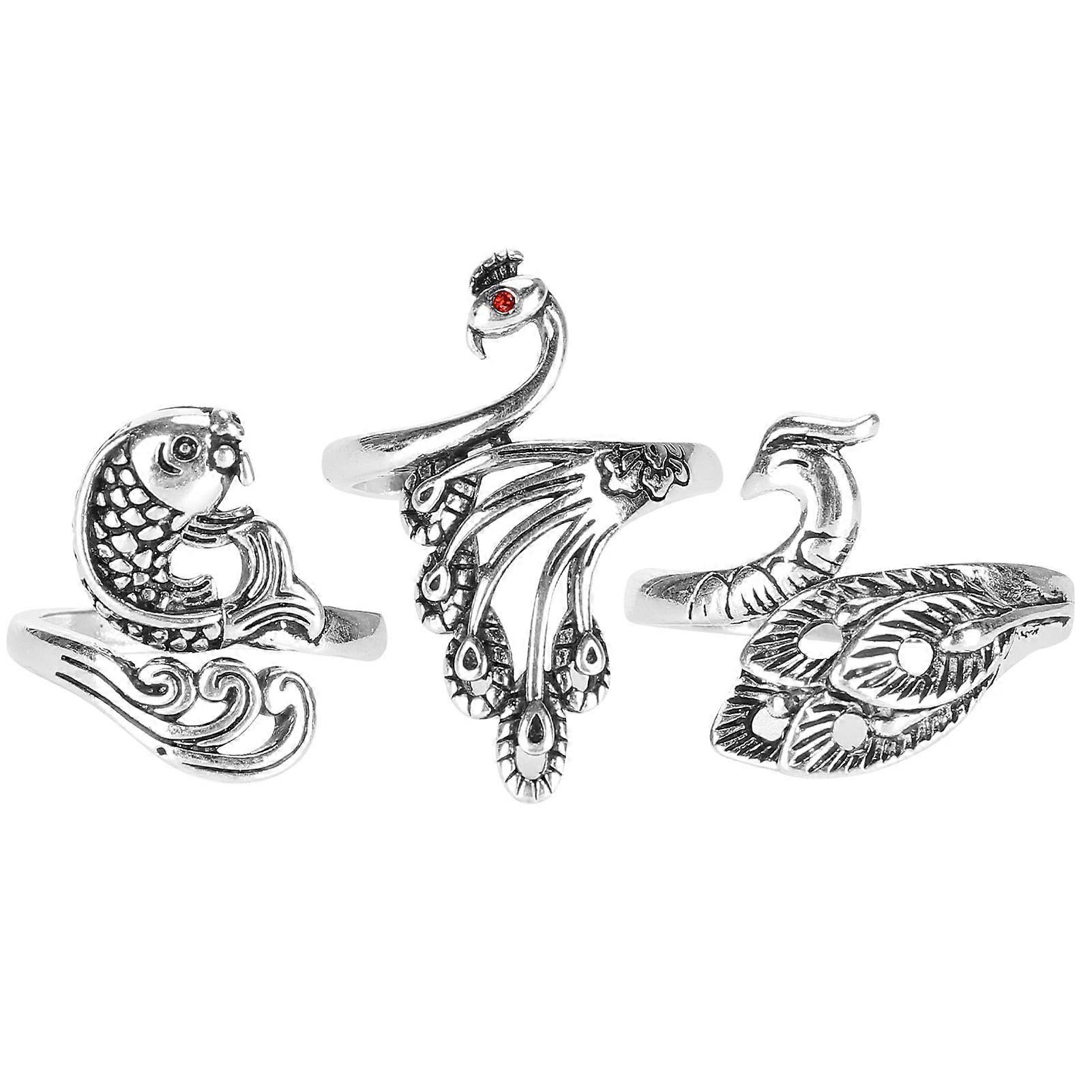 Ymiko 3Pcs Knitting Loop Ring Crochet Loops Yarn Guide Finger Holder Sewing Tools, Knitting Loop Ring