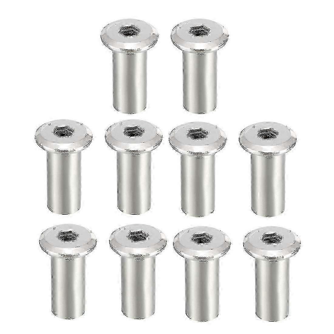 25-26 M8x20mm Hex Socket Head Insert Nut Screw Post Sleeve Nut For Furniture 10pcs_Lucky_B