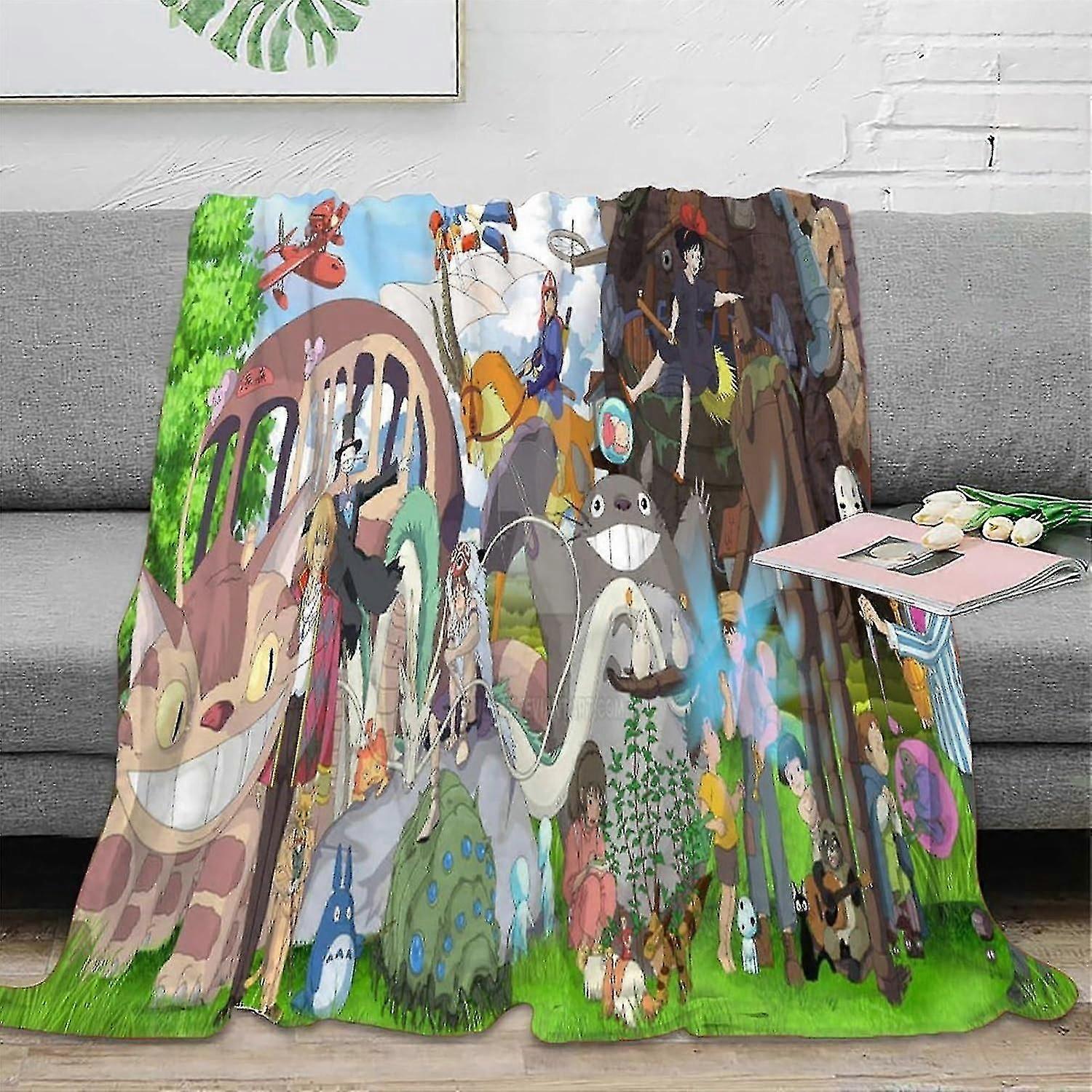 Deka Flanelové deky s potiskem mého souseda Totora, 3D kreslený vzor Totora, plyšová deka, módní deka, podzimní přehoz, měkká chlupatá deka