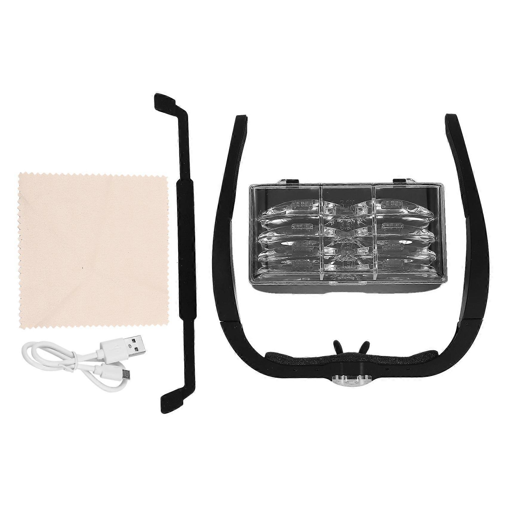 Wearing Glasses Magnifier USB Rechargeable with LED Light