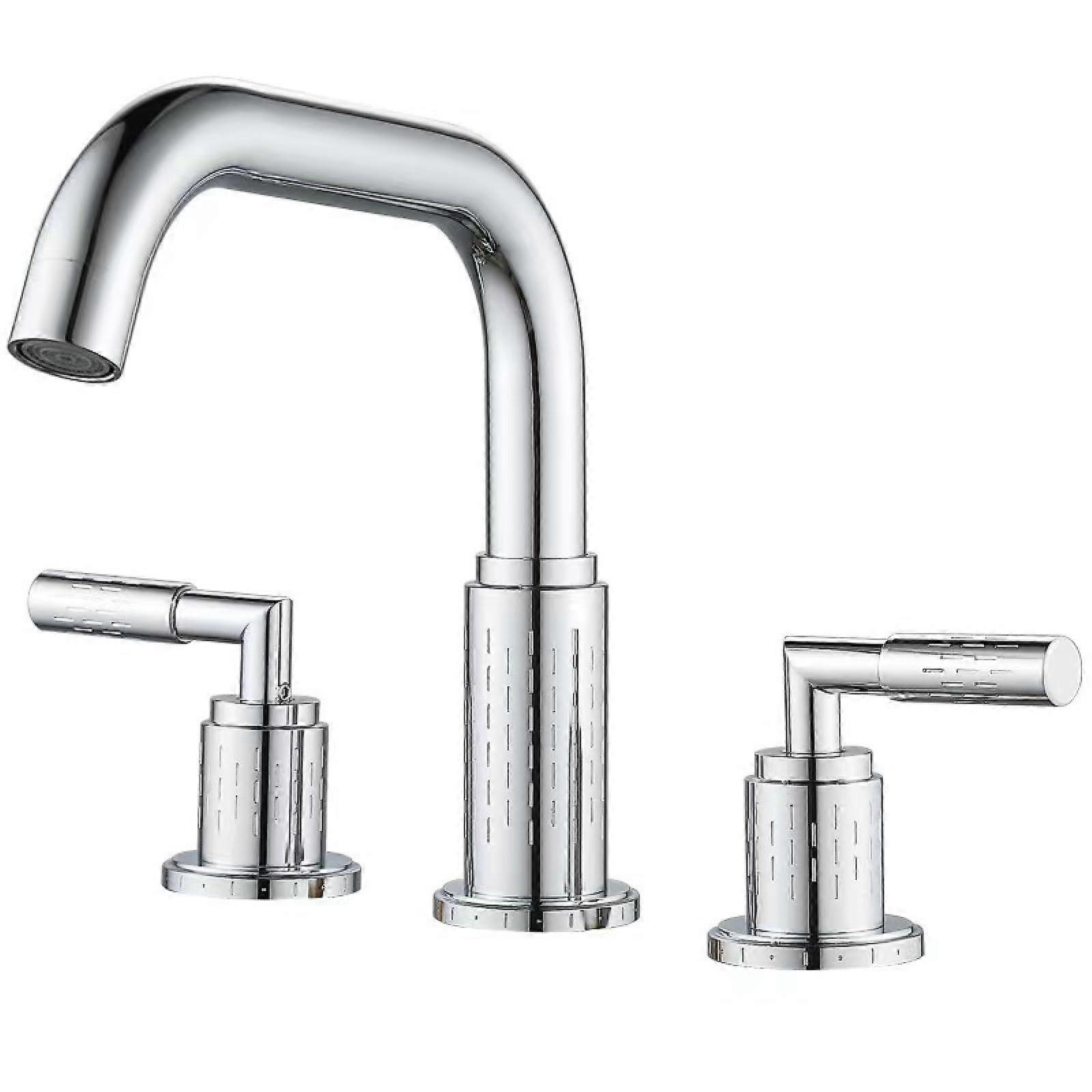 Basin Faucet, TwoHandle Hot and Cold, Double Control, ThreeHole Split Bathroom Sink, No Inlet Pipe
