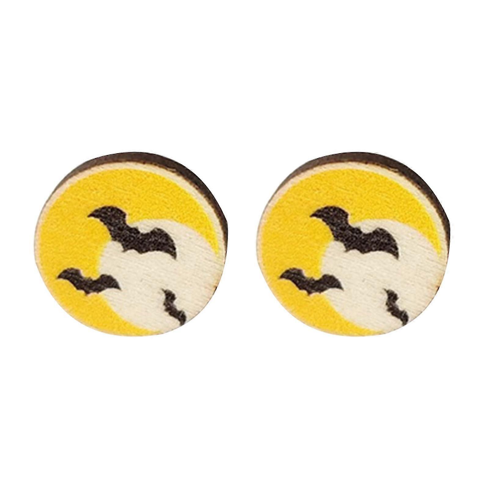 Womens Coffin Moon Bat Skull Punk Stud Earrings