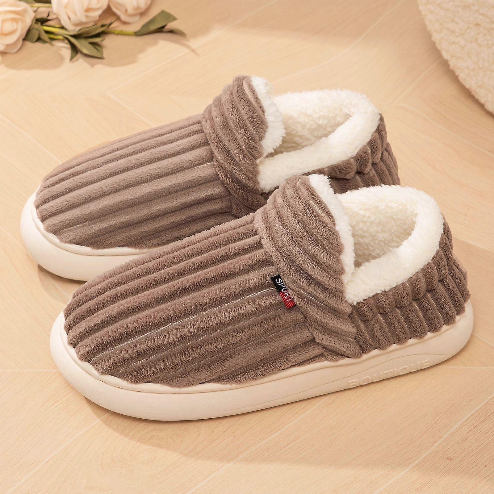 Warm Women's Fleece Lined Snow Boots Thickened Anti-Slip Slippers Waterproof Indoor Outdoor Use