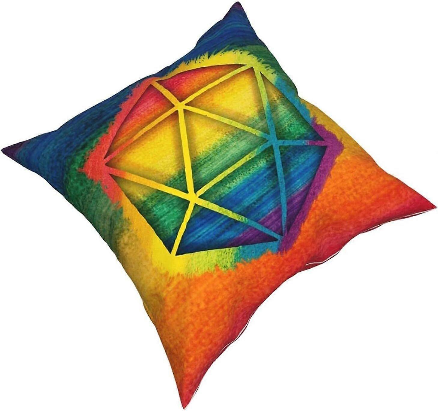 y371 LGBT 夢の二面体 タペストリー枕カバー ファッションスクエア 枕カバー クッションカバー 装飾スロー 枕カバー 18 X 18 インチ 45 X 45 cm -TB187