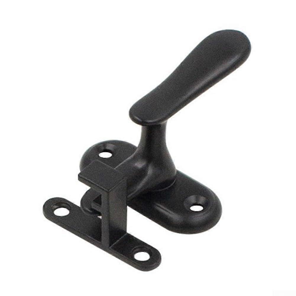 Stainless Steel Door And Lock With Sliding Latch Handle Buckle Black Size L Double Card Slot Design Enhanced Security