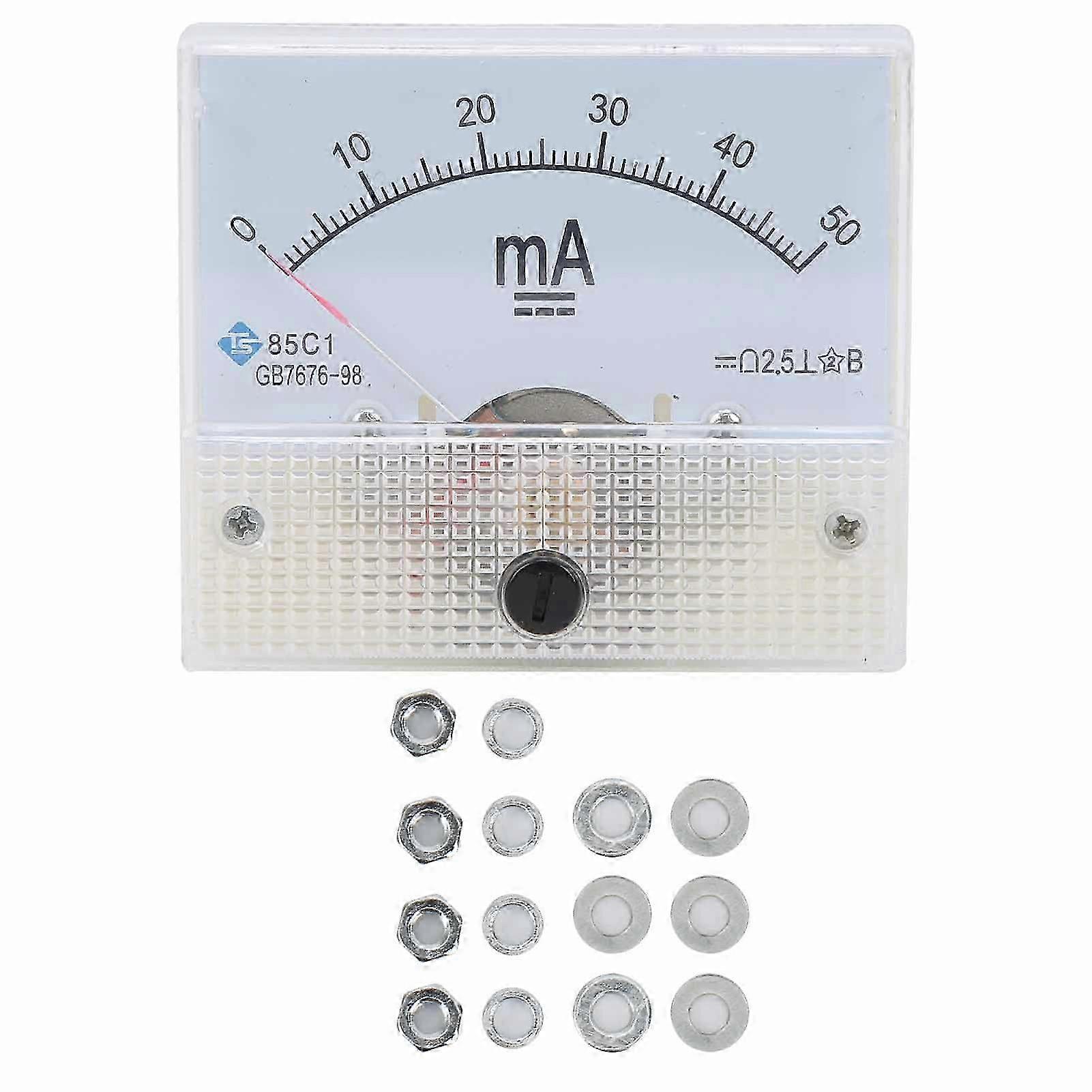 Pointer Ammeter DC Current Panel Meter High Accuracy Measuring Instrument 85C1 DC 0~50MA