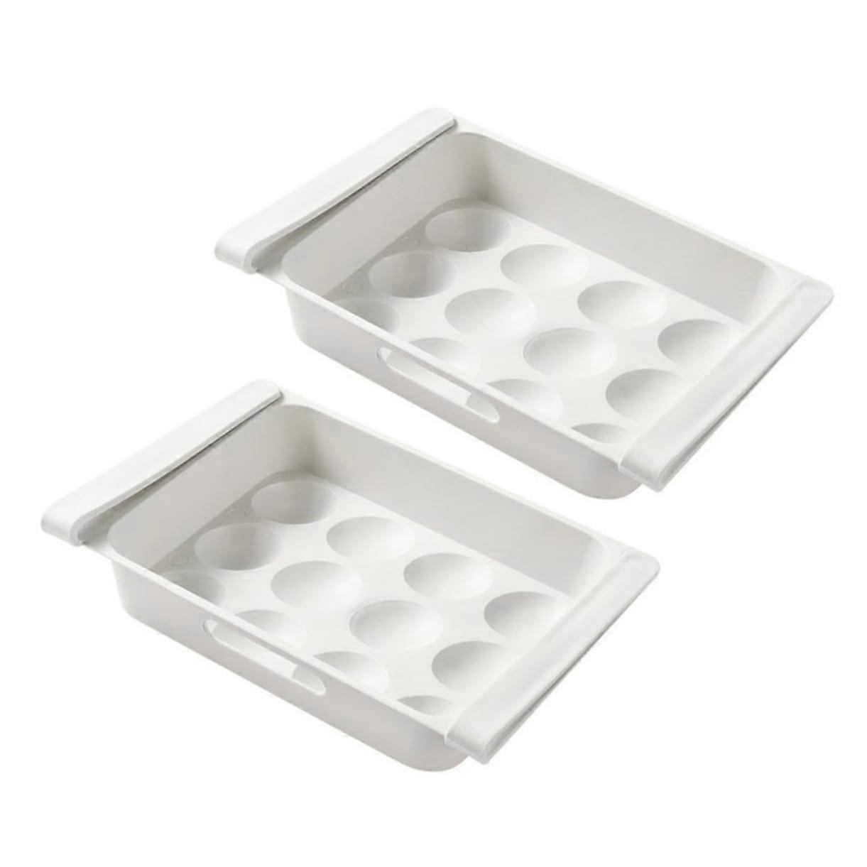 Egg Holder 2Pack Egg Storage Box For Home Preservation Case Under Cabinet Drawer Or Fridge