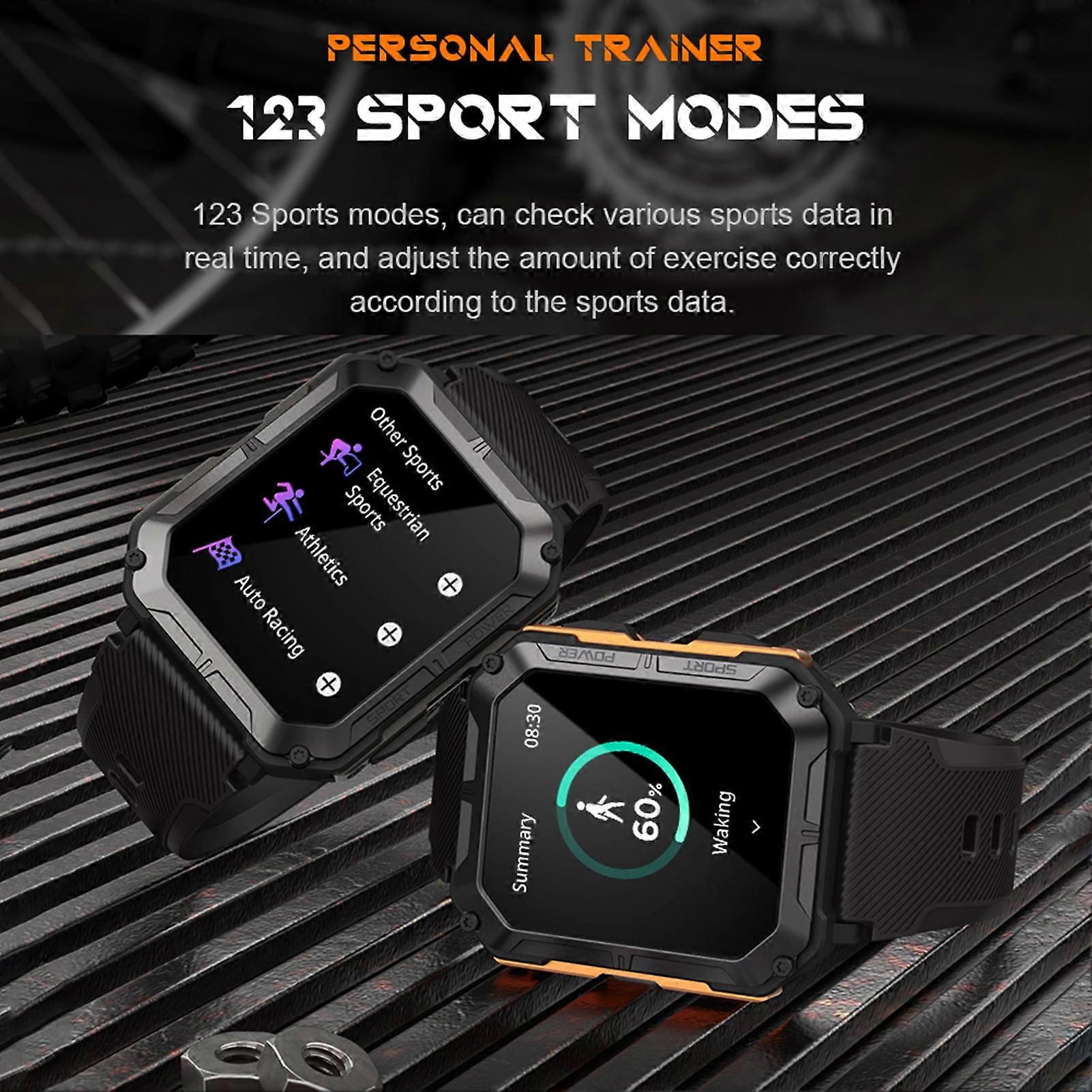 SUSUchens AMZ C20pro Electronic Watch BT Calling Step Counting IP68 Waterproof Multiple Sport Modes Electronic Watch Daily Life Orange