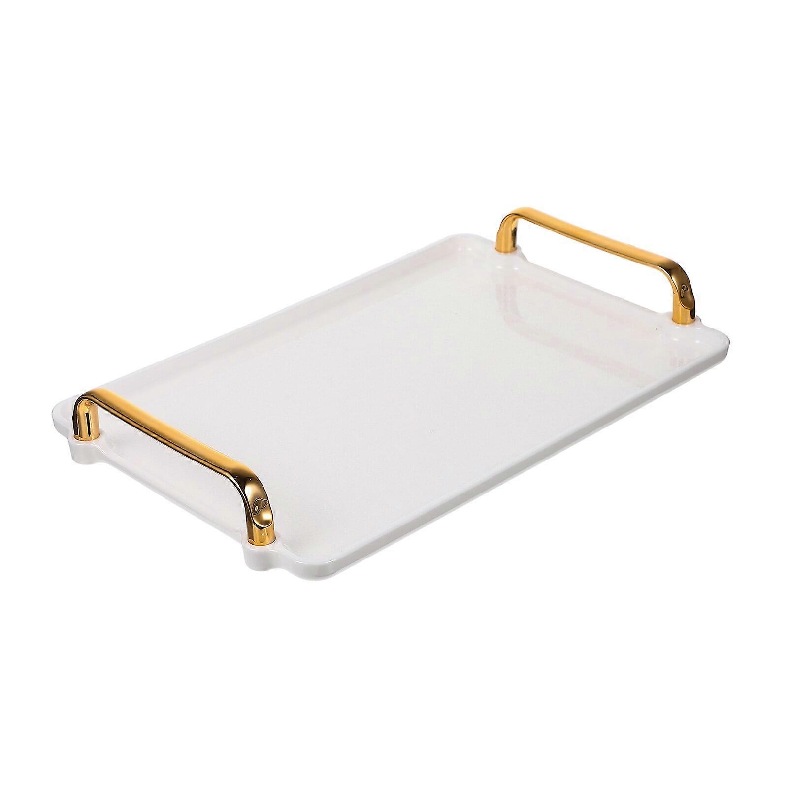 Plastic Tea Serving Tray With Handles Large Modern Coffee Table Rectangle Tray