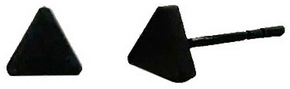 Ti2 Titanium Triangle Stud Earrings - Black