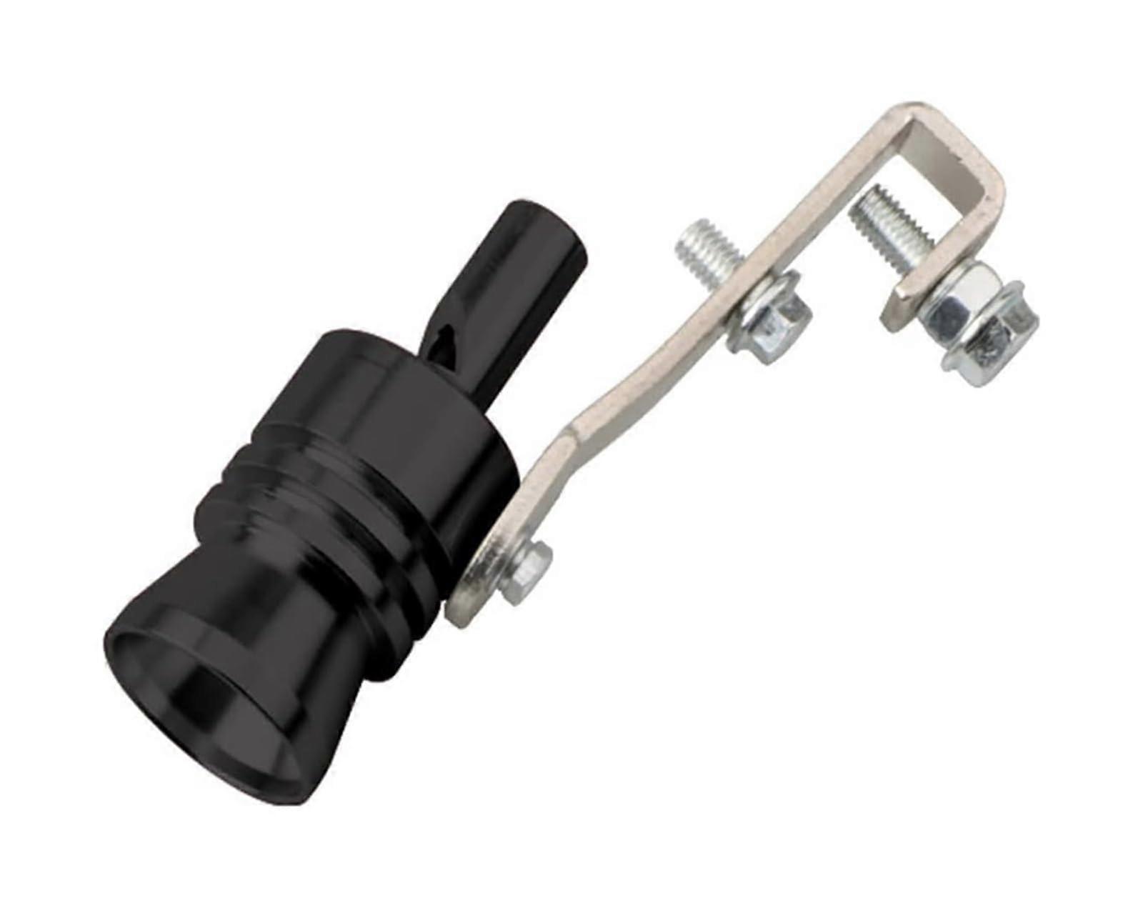 Universal Car Exhaust Muffler Tip Turbo Sound Whistle Simulator for Modified Vehicles (Black, L)