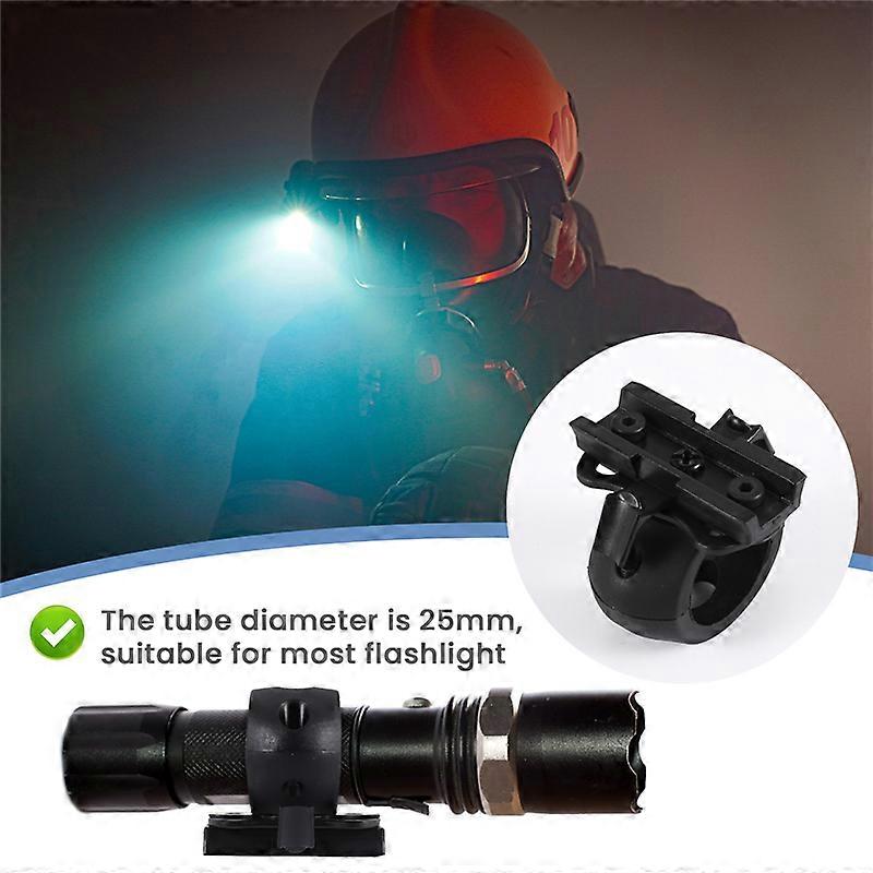 Quick Release Flashlight Clamp Holder Mount For Fast Helmet Universal (FAST, MICH, IBH, Etc. With Rail Helmet) 2.5Cm Diameter-A2
