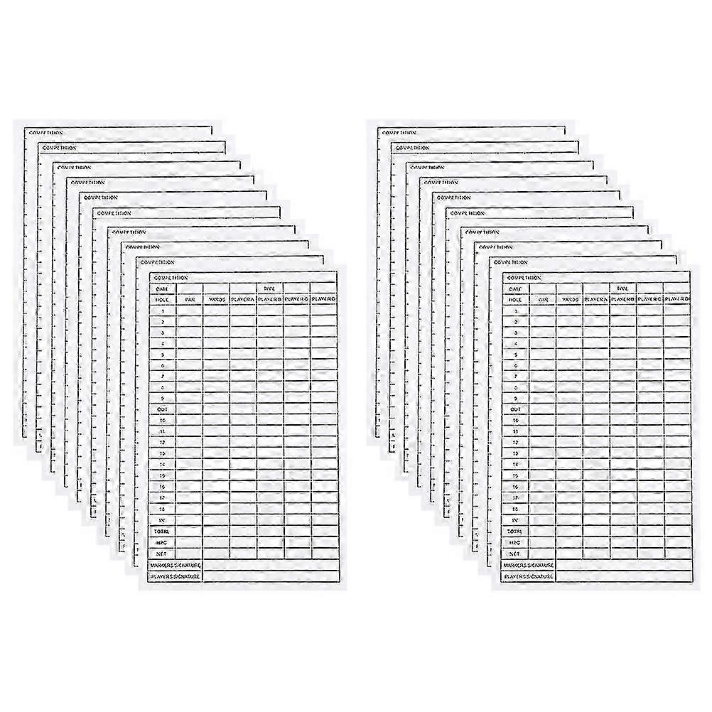20 ks golfových doplňků Match Score Sheet Mini Score Cards Score Pad Scorecard Notebooky Dry Erase Score Cards