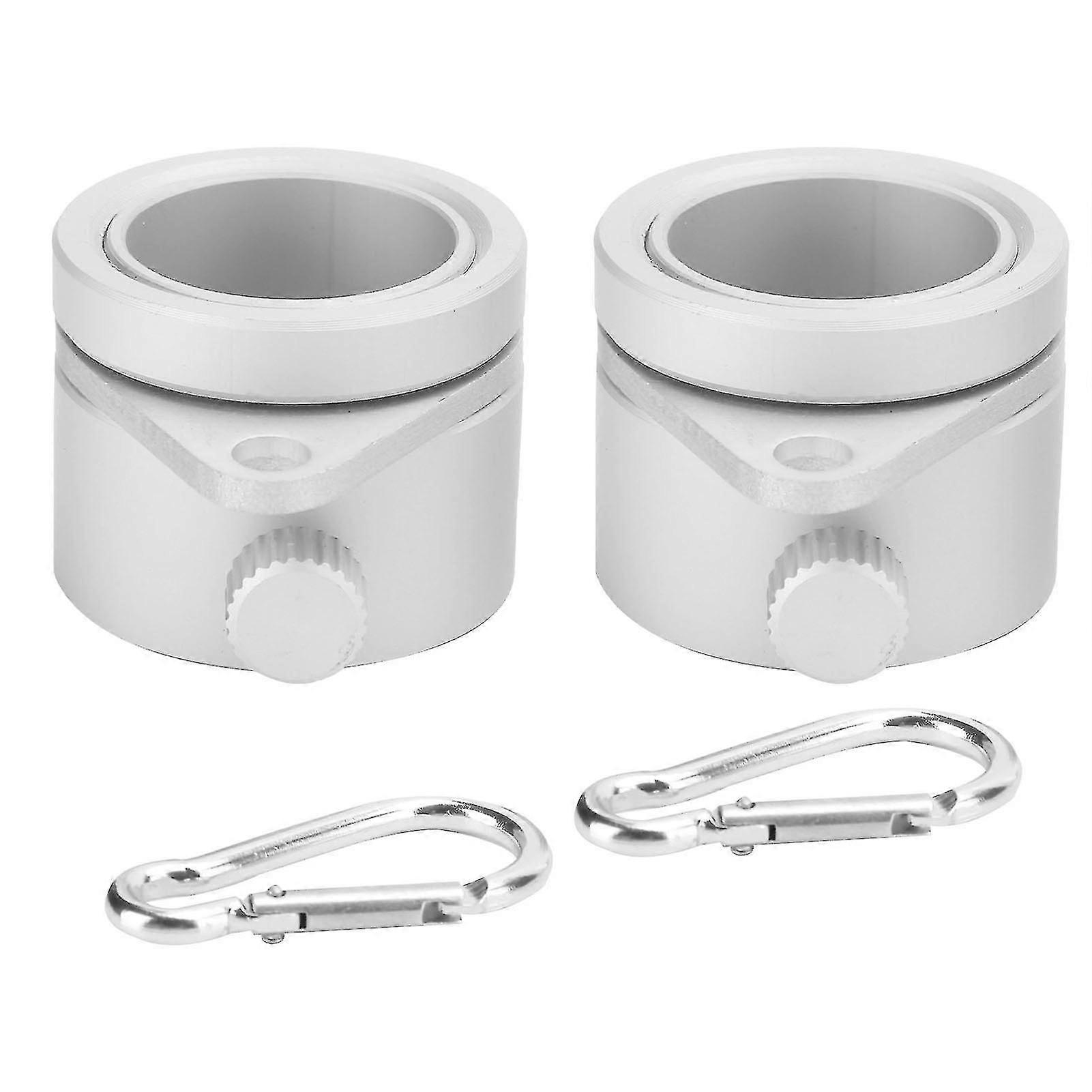 2Pcs 1in Rotating Aluminum Flagpole Mounting Rings with Adjustable Screw