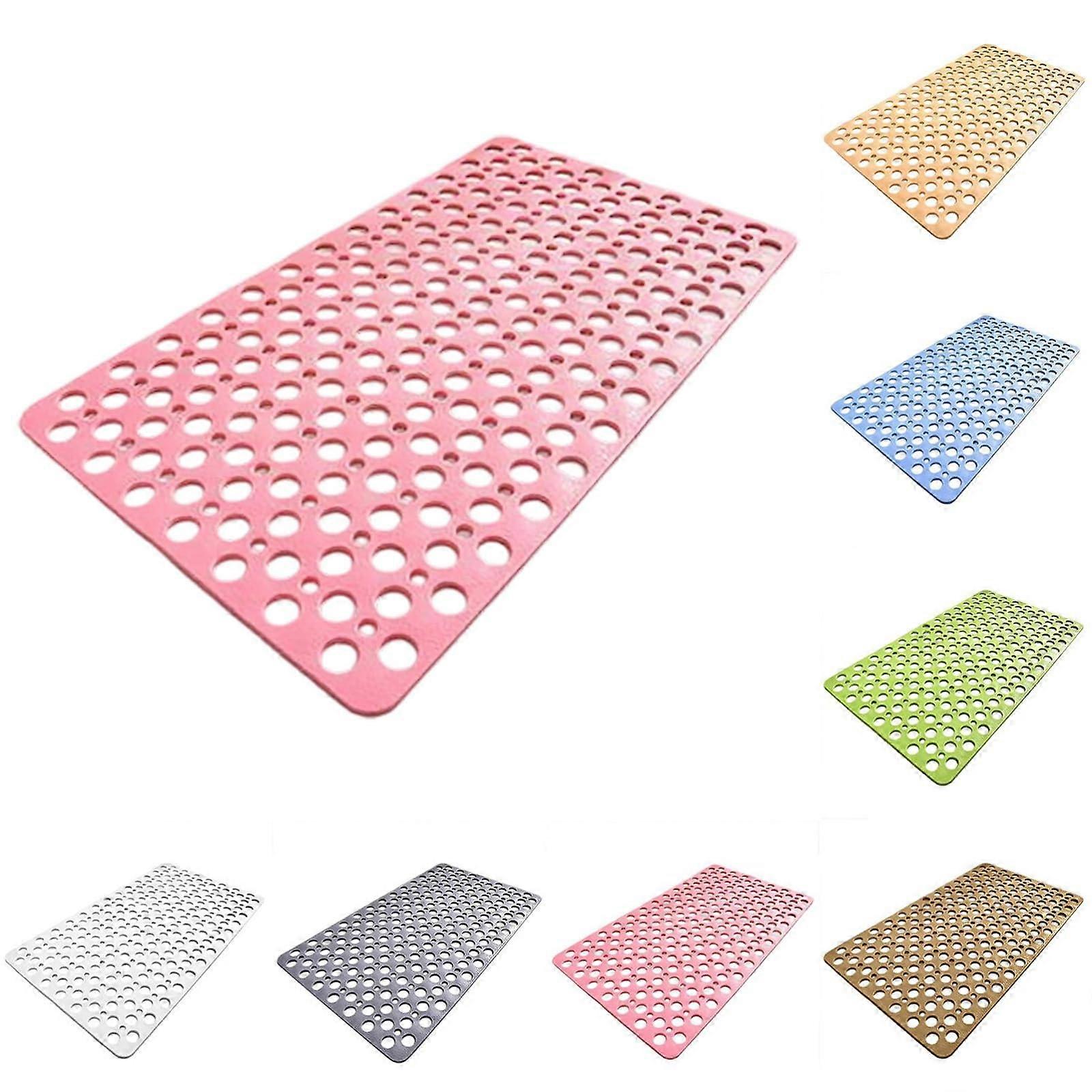 Non Slip Bath Shower Mat with Suction Cups, QuickDrying Drain Holes, Machine Washable Pink 20.87''