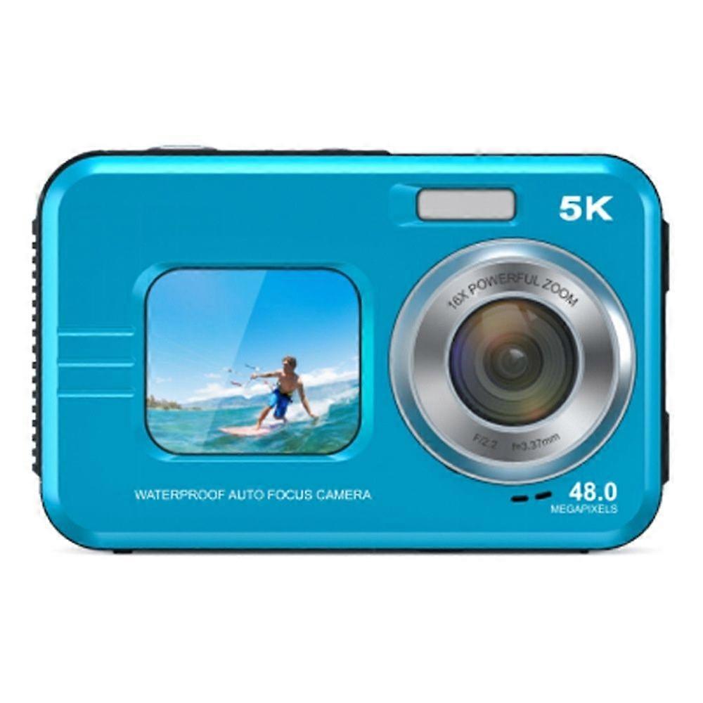 Waterproof Digital Camera 5K Ultra HD, 48MP, Dual Screens (2.8" Rear & 1.7" Front), 16X Zoom, Autofocus