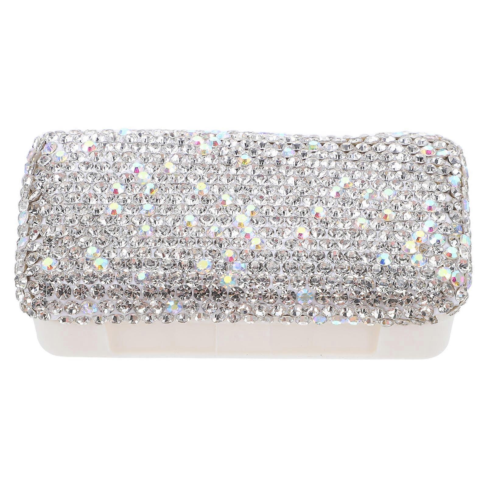 Bling Rhinestone Pill Case for Travel Use Sealing Technology