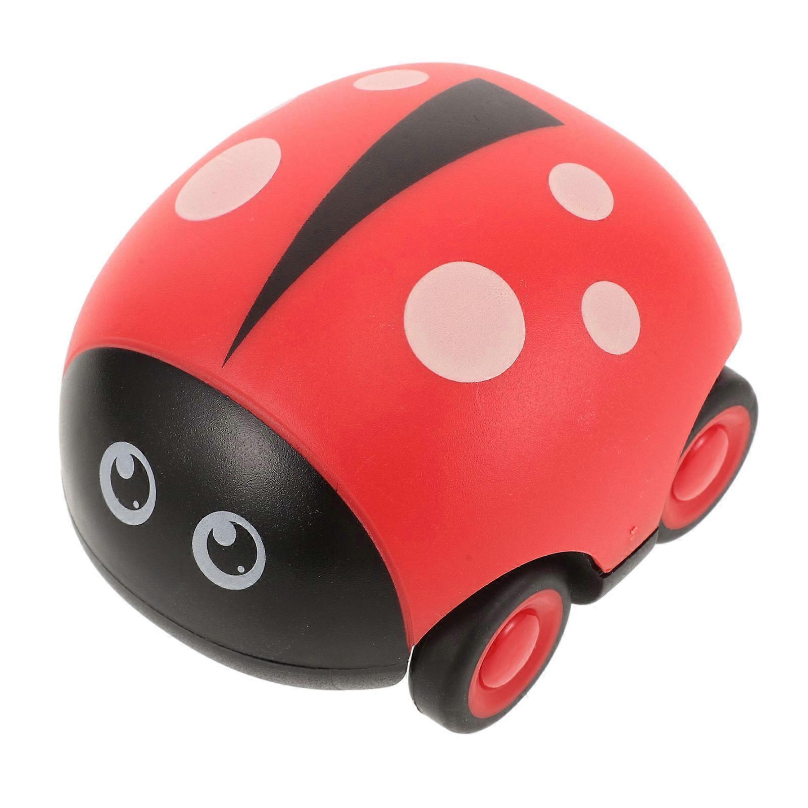 Double Pull Back Car Toy for Kids with Cartoon Ladybug Design