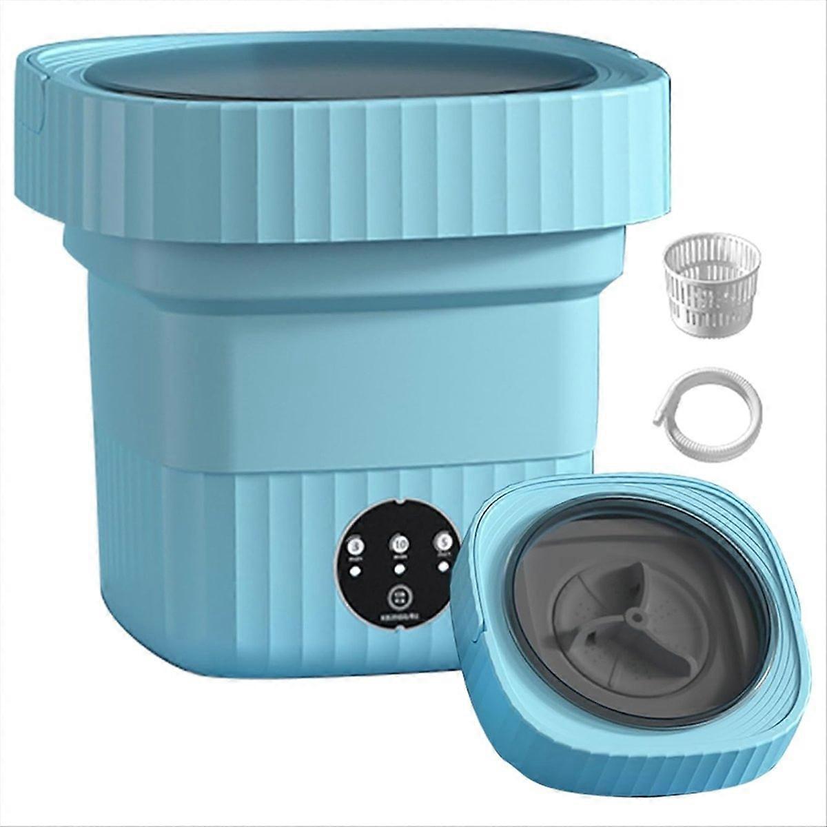 6L Mini Washer with Drain Basket Foldable for Apartment D EU Plug