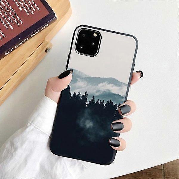Compatible with iPhone 12 & 13 Pro Max Mini case forest and mountains trees nature Black one size