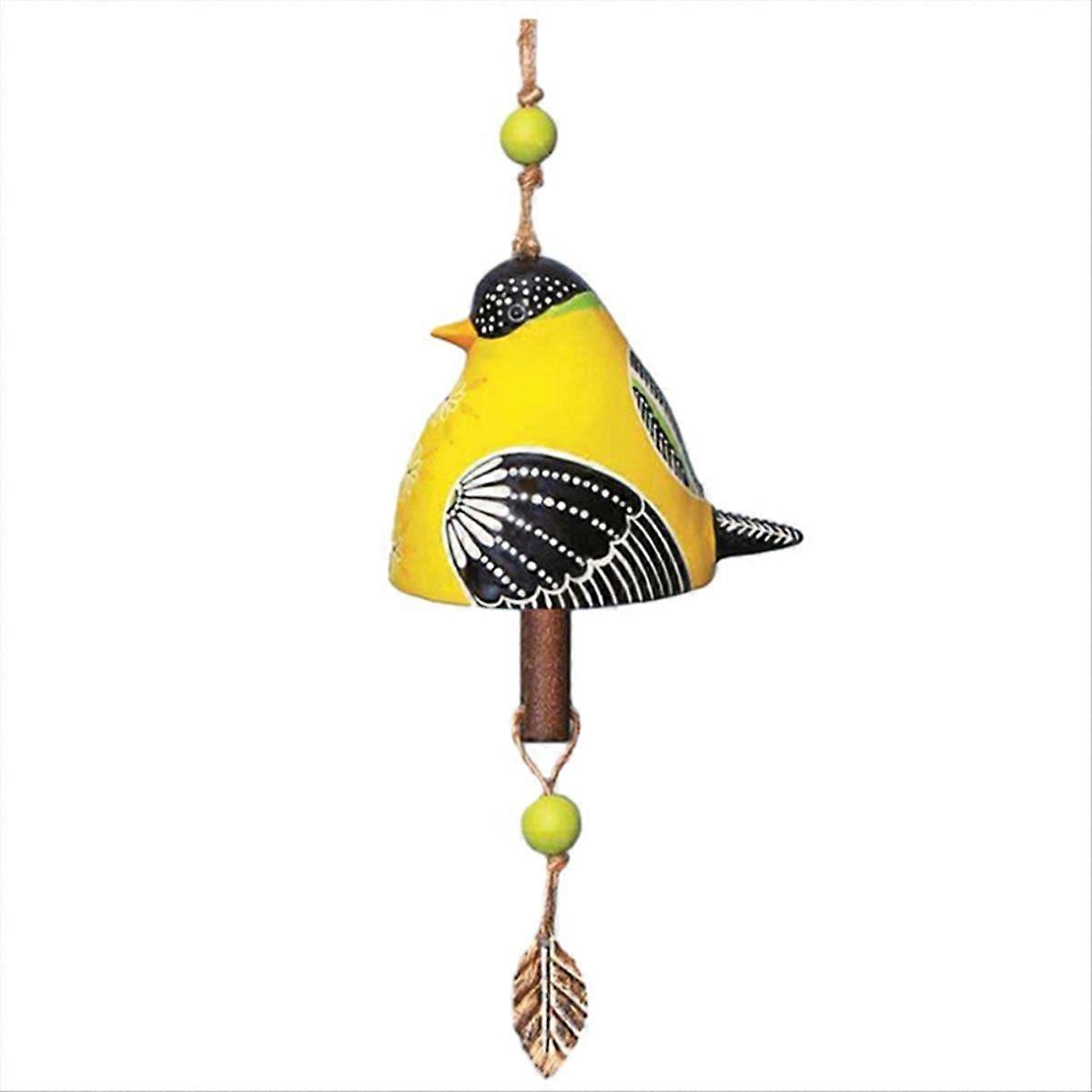 Bird Song Bell Garden Decoration,Hanging Rustic Wind Chime,C