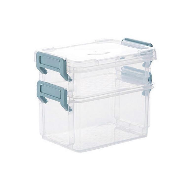 Desktop Transparent Covered Storage Box Sundries Organizing Storage Box Two Layers