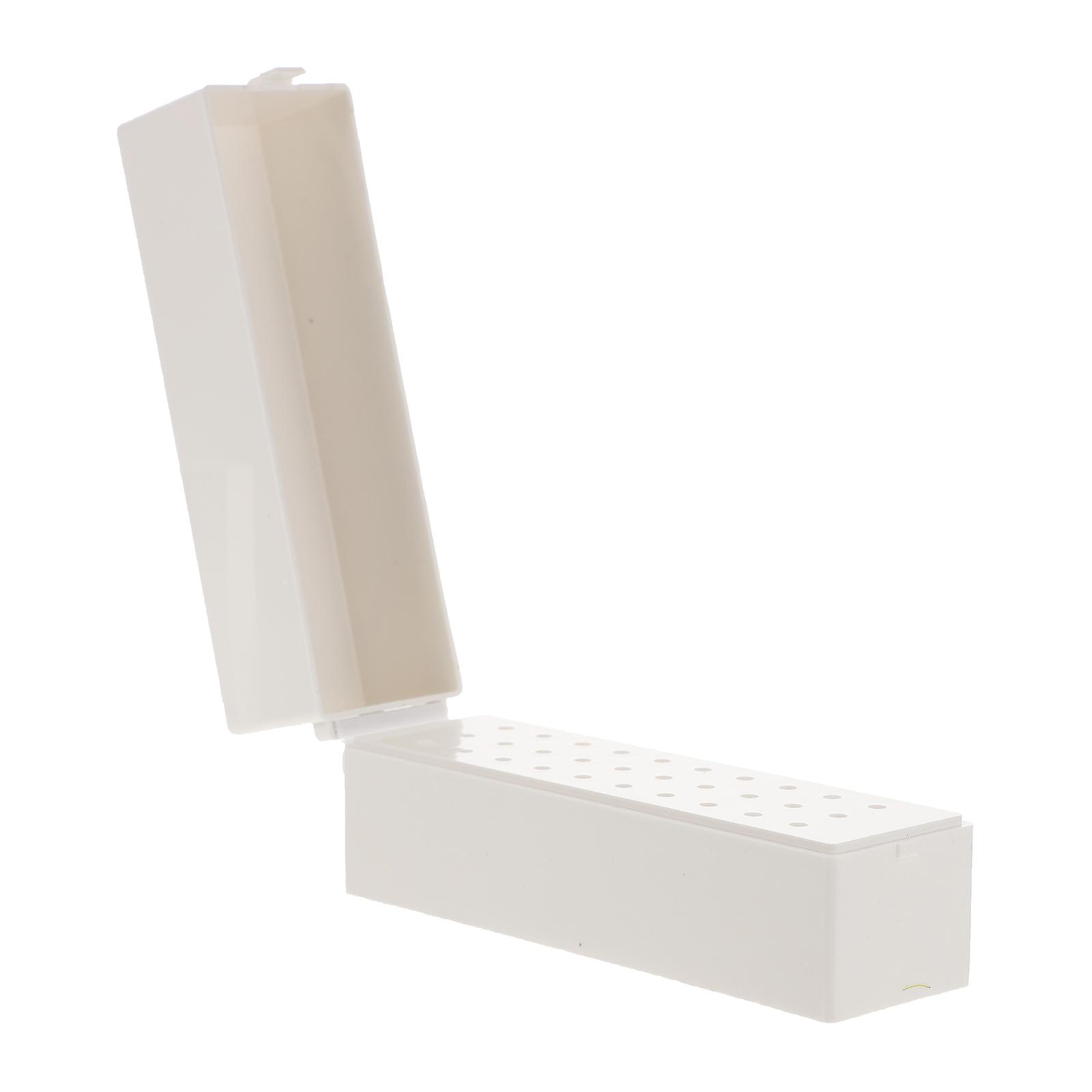 Nail Drill Bit Storage Box for Grinding Head Organization 2Pcs White