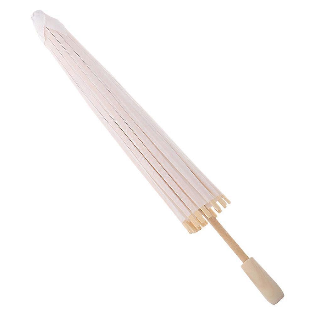Retro Style Chinese Parasol Decorative Piece Ideal For DIY Projects Along With Sunshade Function Available In Beige Color 1 Set