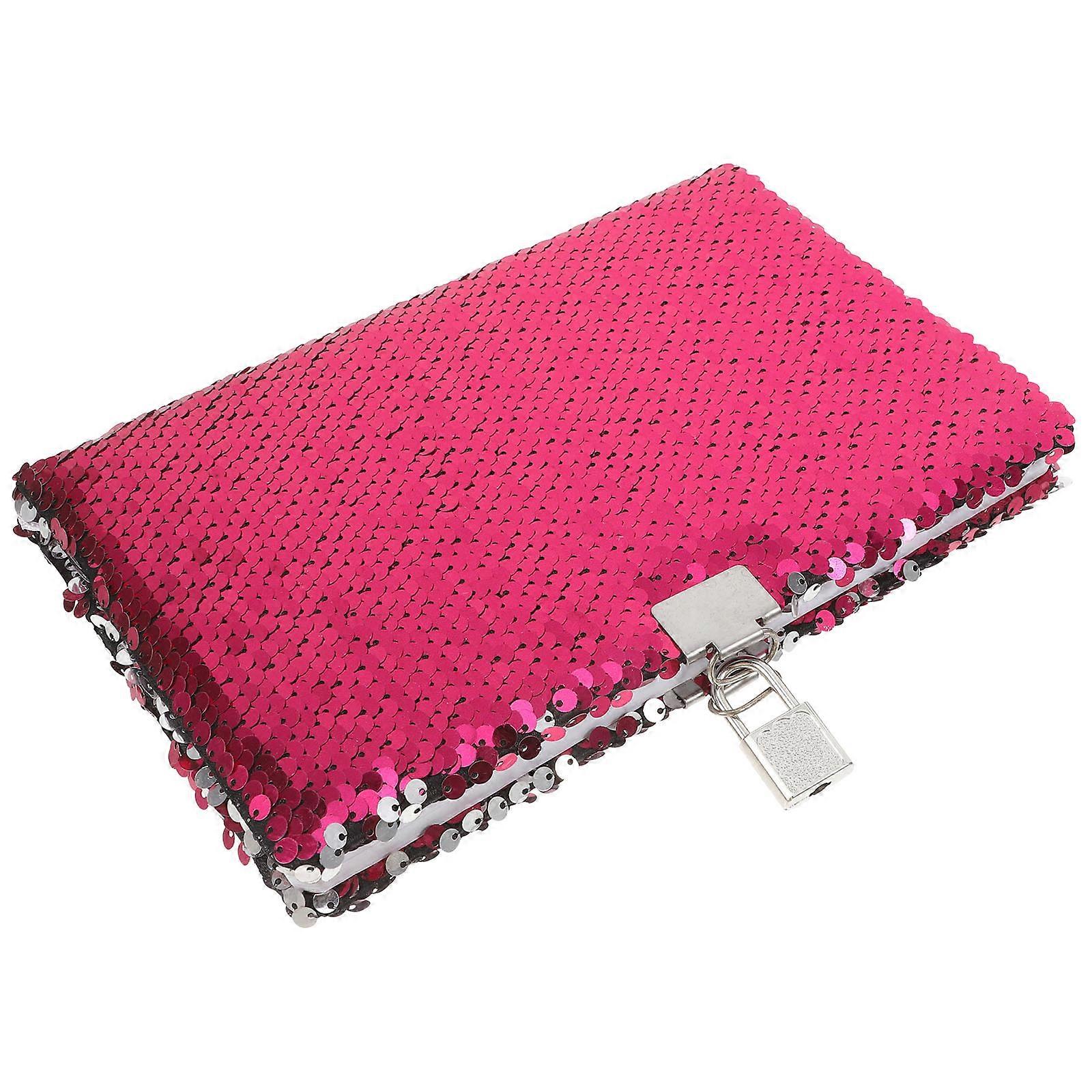 Cute Reversible Sequin Notebook for Kids with Lock 1 Piece Rosy Journal