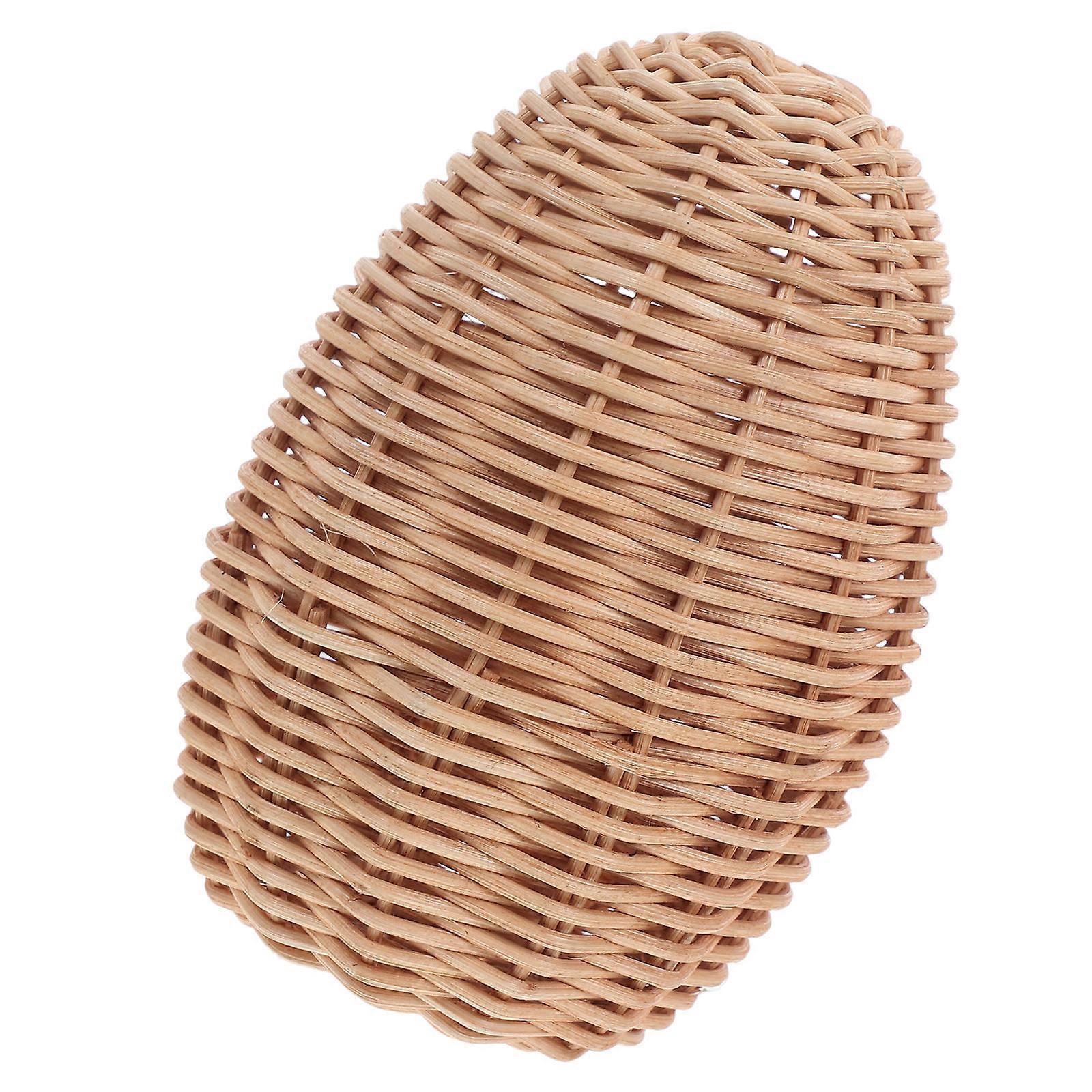 Rustic Rattan Egg Statues for Party Light Brown Easter Table Decor