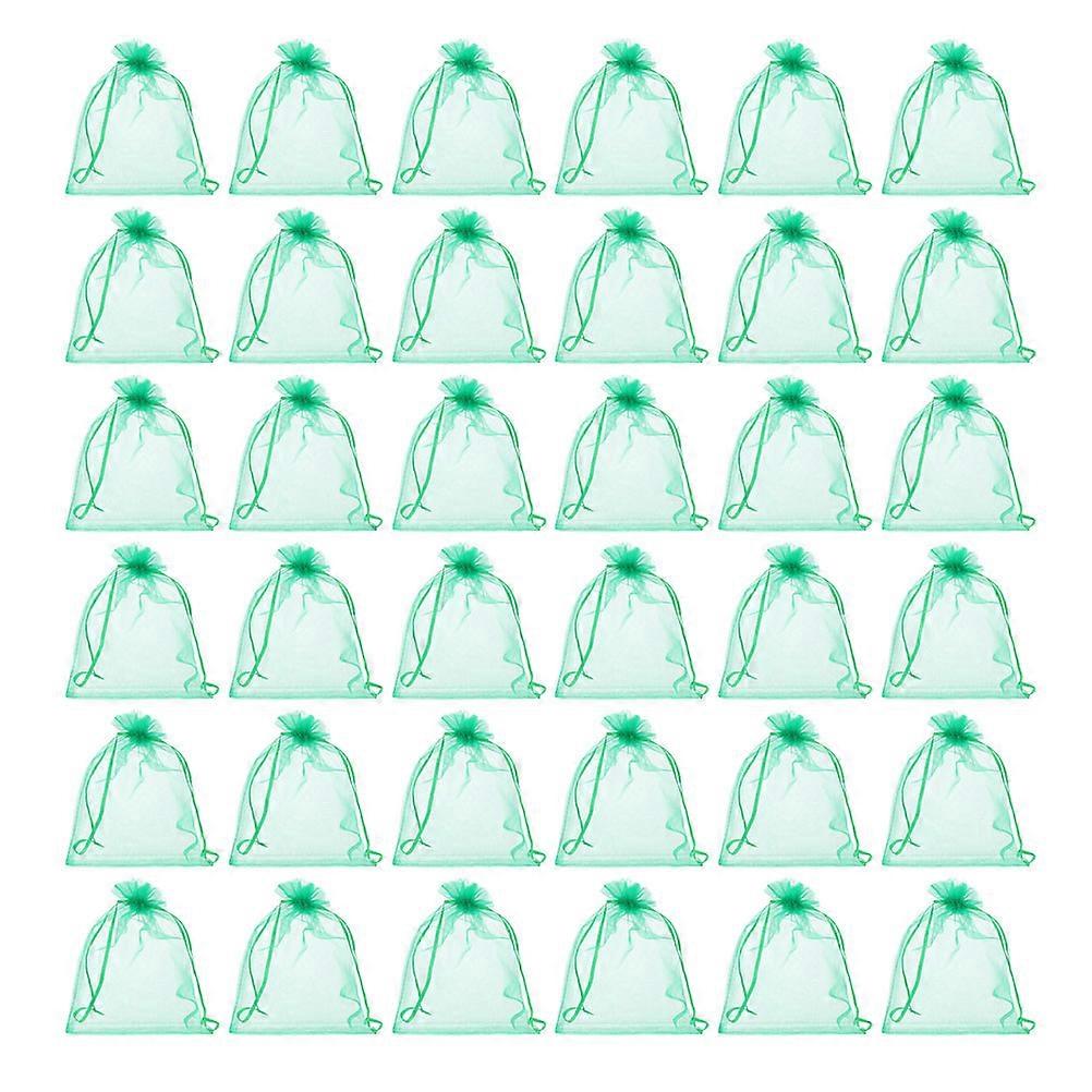 Reusable Fruit Drawstring Netting Bags Green for Protection 50Pcs