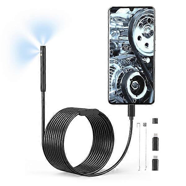 1920*1440 Endoscope Camera with 6+1 LED Light 2 Cameras IP67 Waterproof Inspection Camera TYPE-C to M