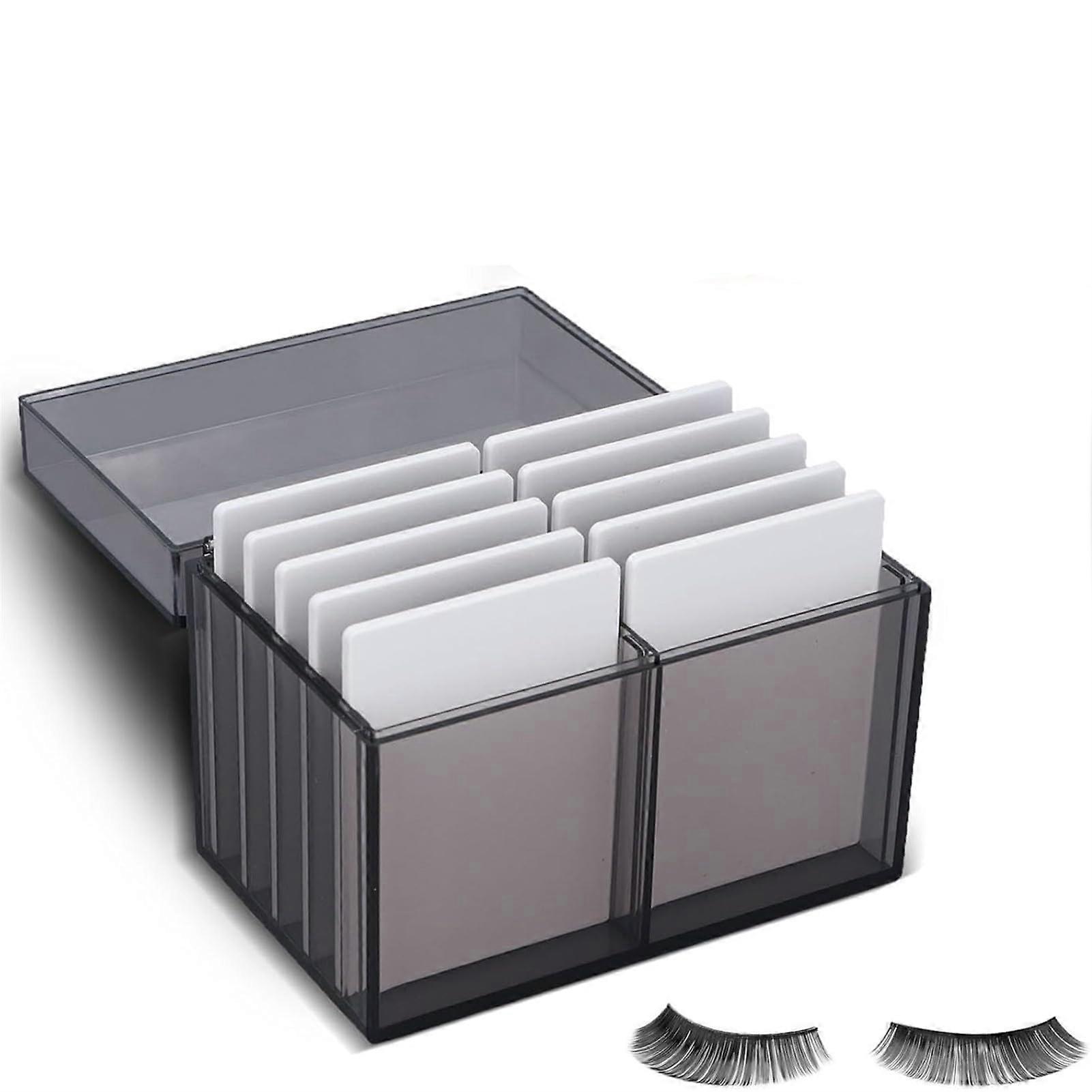Eyelash Extension Storage Box, 10Layer Acrylic Lash Organizer with Magnetic Boards and Dustproof Lid