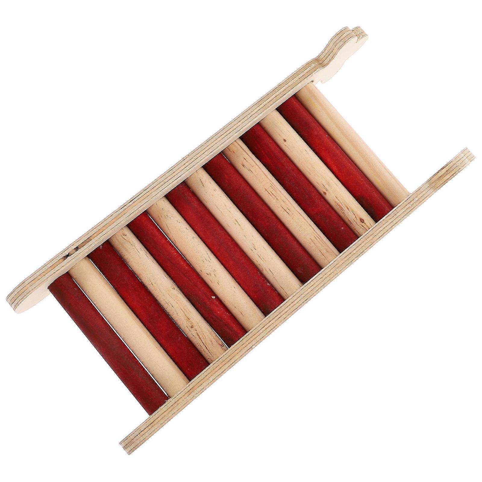 2Pcs Wooden Hamster Ladder Toy for Cage Play Multi-Function Stand