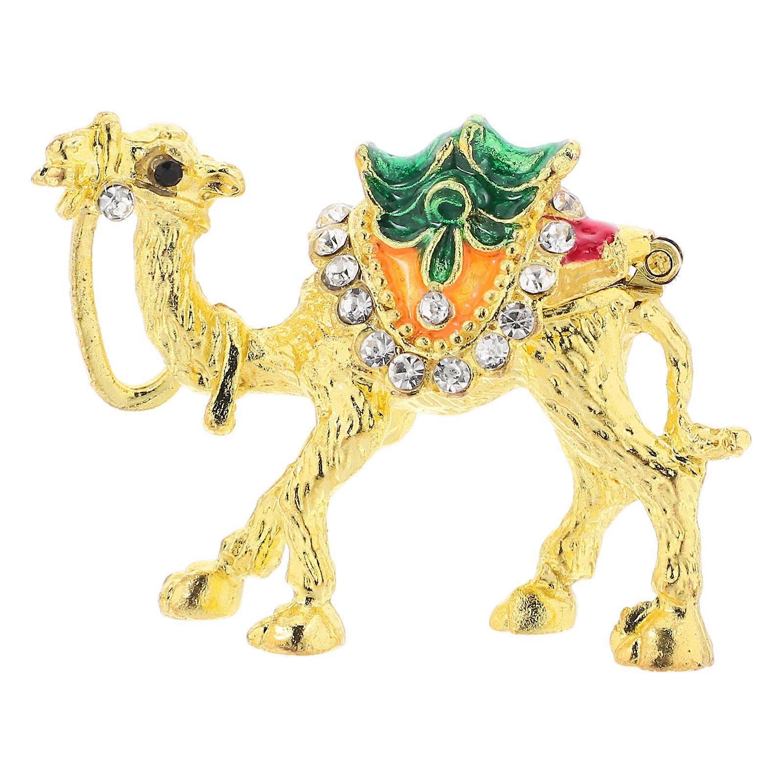 Camel Ornament Box for Jewelry with One Vintage Golden Jewelry Holder