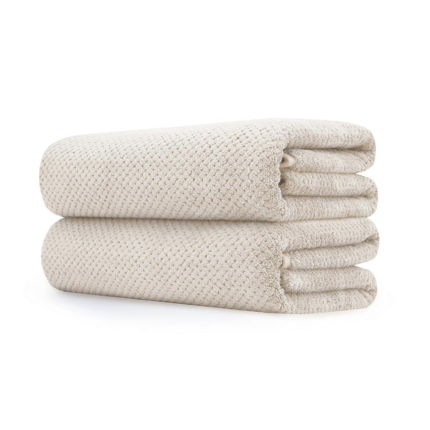 Extra Large Bath Towel Set of 2, Oversized Quick Dry Microfiber Bath Sheets for Bathroom Spa Gym Khaki