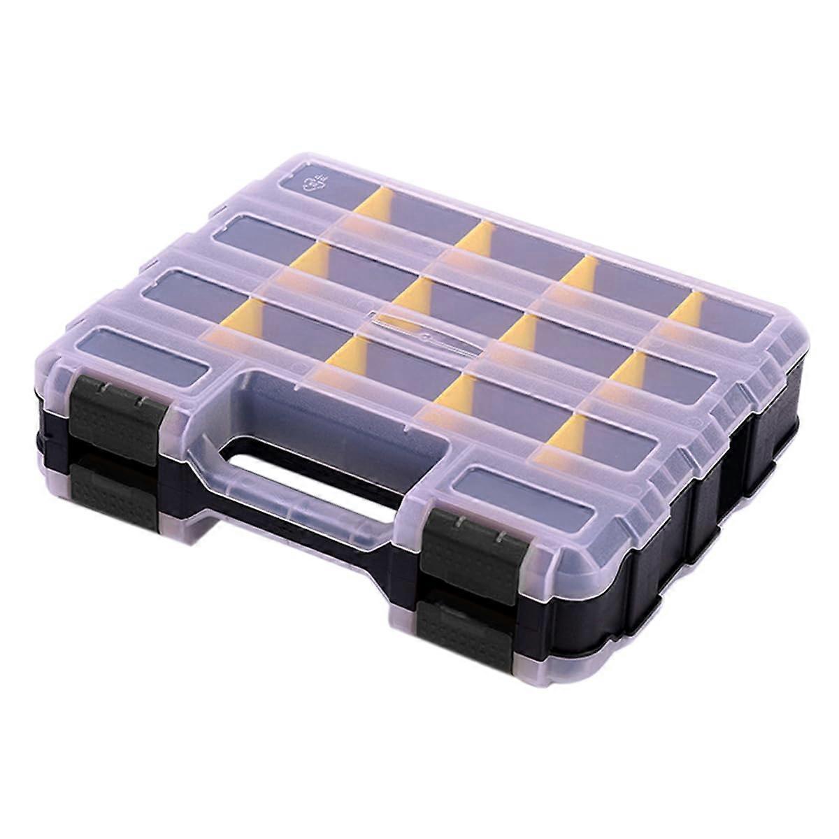Tool Storage Organizer 34 Compartment Double Sided Small Parts Case with Removable Dividers