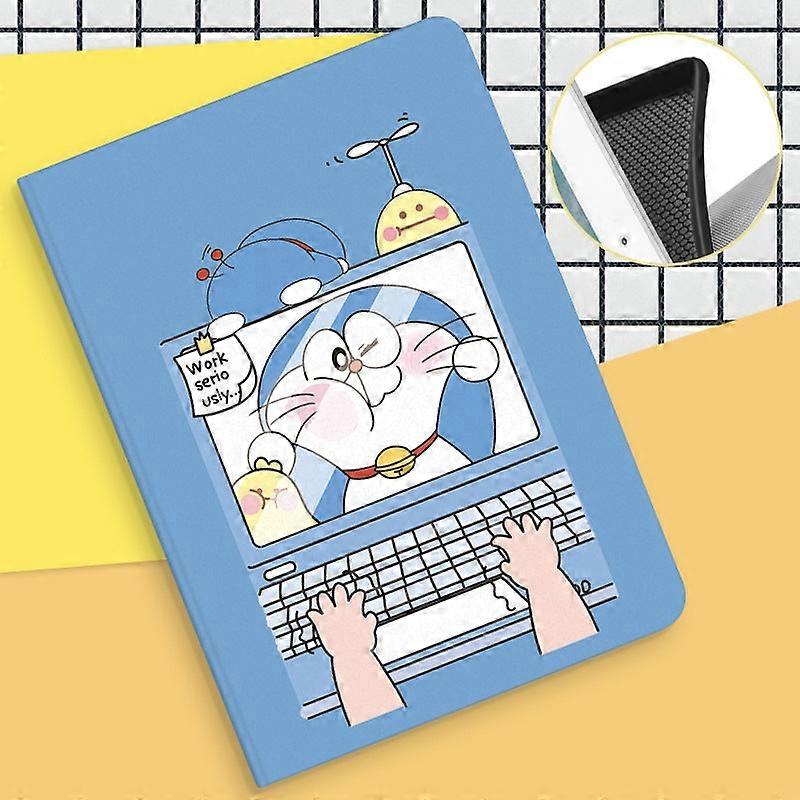 Capa elegante para iPad de 10,2 polegadas com teclado pequeno e estampa "Ding Dong Inch" em silicone.