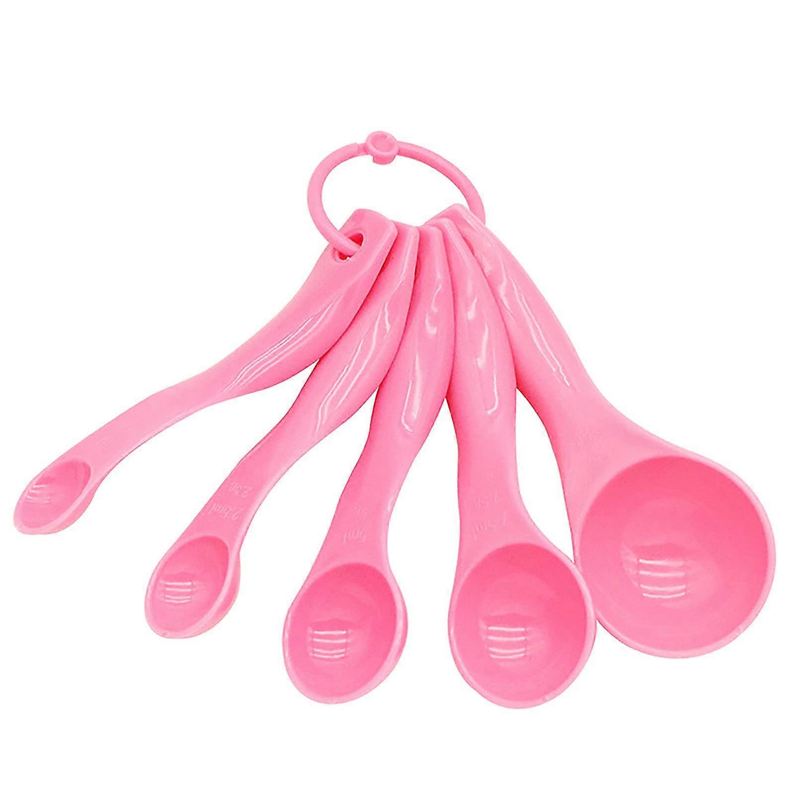 Measuring Spoons Set 5 Piece Lightweight Plastic Cups Easy Read for Cooking and Baking